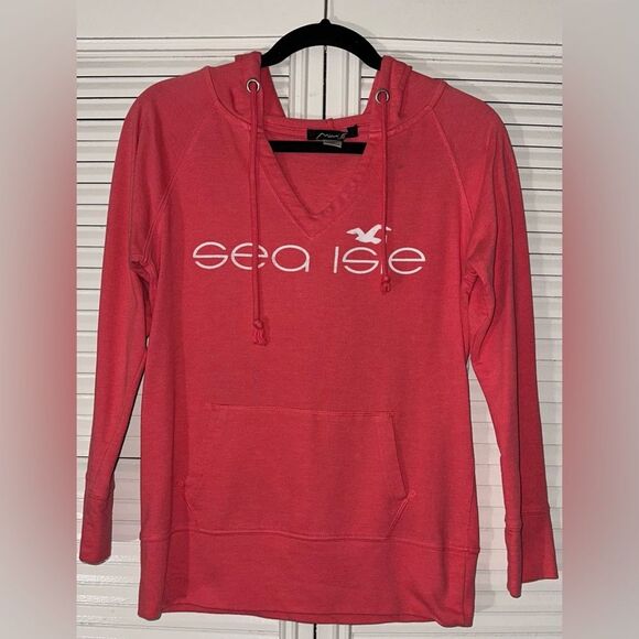 Sea Isle Women’s V-Neck‎ Lightweight Hoodie Size S - Picture 1 of 10